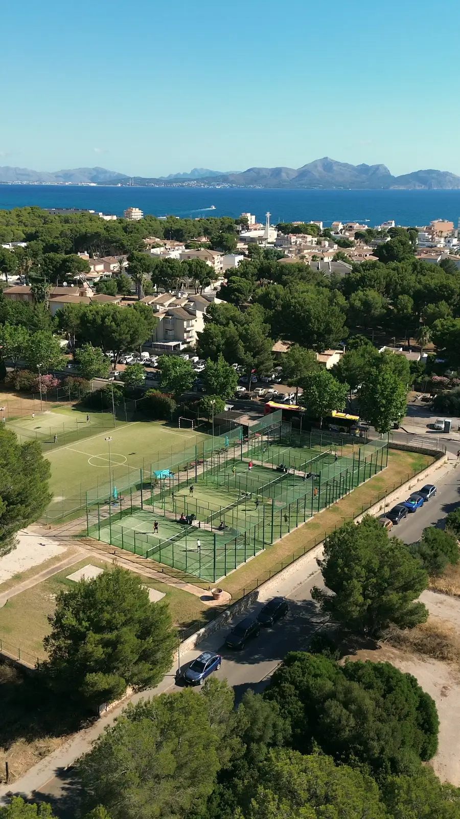 Aerial view of Vell Mari Padel Club in Can Picafort, Mallorca
